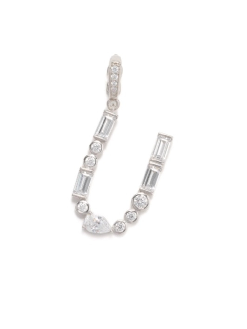 Diamonique x Lulu Frost Initial Charm Enhancer, Sterling Silver New with Box